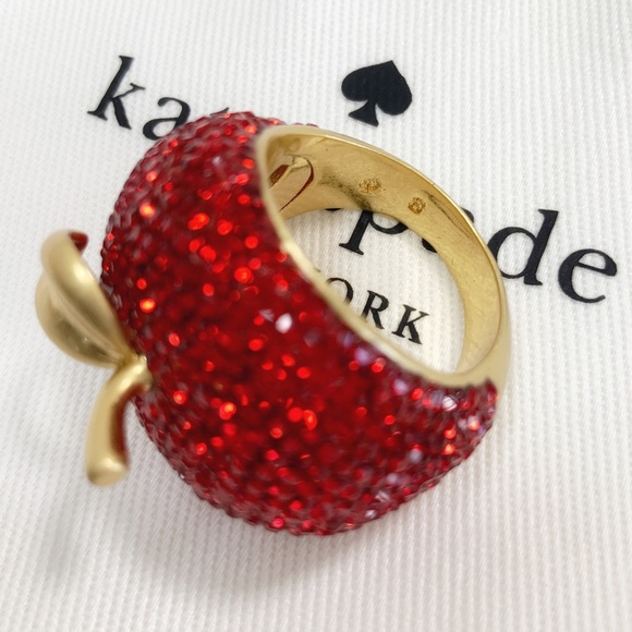 Kate Spade Ruby Red Dashing Beauty Apple Ring - Picture 3 of 8